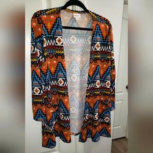 Lularoe Aztec Print A-Line Caroline Cardigan w/Pockets Size M NWT